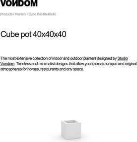 Ghiveci plante, flori design decorativ modern pentru amenajari interioare si exterioare, CUBE POT 41340R Vondom