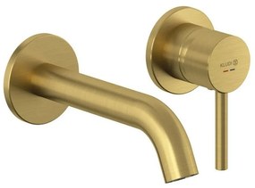 Baterie lavoar incastrata Kludi Bozz auriu periat fara corp ingropat pipa 18 cm