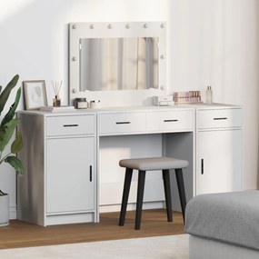 vidaXL Masă de Machiaj cu ușă 3 pcs Alb 40 x 41 x 75 cm Lemn compozit