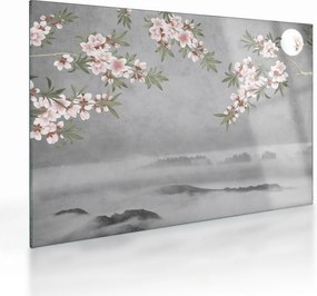 Tablou pe sticlă - Peisaj cu lună (70x50 cm)