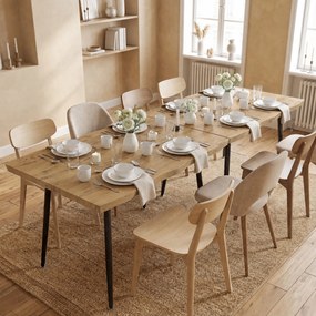 HOMCOM Masă de dining dreptunghiulară pentru 4 persoane, 110x70 cm, stejar/negru | Aosom Romania