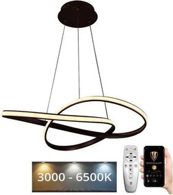 Lustră LED dimabilă pe cablu Brilagi COSMOWAVE LED/70W/230V 3000-6500K maro + telecomandă
