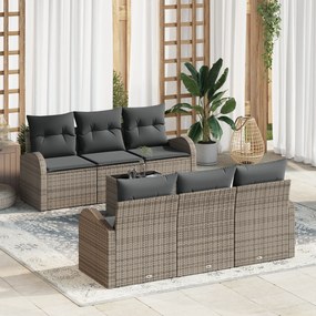 vidaXL Set de canapele pentru grădină 7 pcs Gri 55 x 55 x 37 cm