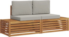 vidaXL Set de canapele de exterior 2 Bucată Gri natural și deschis