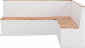 Bancă de colț variabilă din lemn masiv de pin Støraa Silas, alb