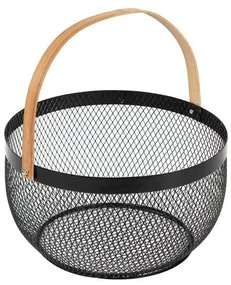 Fructiera Steel Mesh, otel, negru, 27x15 cm