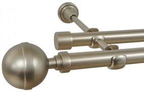 Galerie dubla fara inele KALISTO 19 mm CROM MAT (Alege marime: 280 cm)