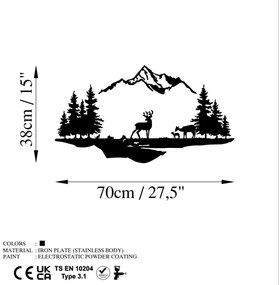 Decorațiune de perete 2 buc. 70x38 metal/negru cerb