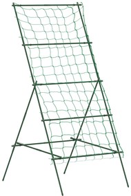 Outsunny Suport Metalic de Grădină în Forma de A cu Plasă de Susținere, 101x133x227 cm, Verde | Aosom Romania
