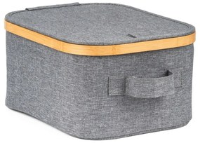 Cutie de depozitare G21 24 x 30 x 15 cm, dinbambus cu capac, gri