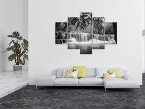 Tablou - Cascada alb-negru și alb (150x105 cm)