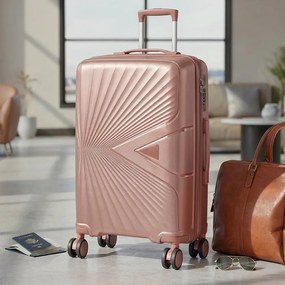 TraveLux Endure valiză de cabină cu hard top 55x40x20 cm aur roz