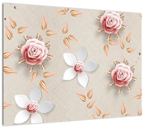 Tablou - Flori de trandafiri (70x50 cm)
