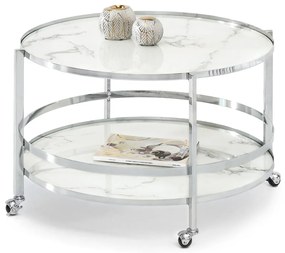 Măsuță de cafea Chici (marmură albă + crom). Promo -12%. 1111580