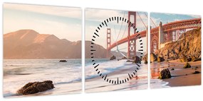 Tablou - Golden Gate Bridge (cu ceas) (90x30 cm)