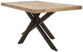 Masa dining pentru 8 persoane maro din lemn de Acacia, 180 cm, X Mauro Ferretti