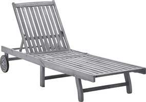 vidaXL Șezlong de plajă, lemn masiv de acacia