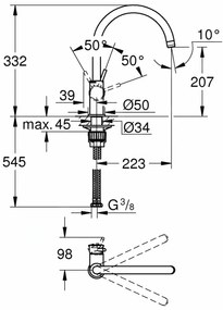 Baterie chiuveta bucatarie crom Grohe BauClassic