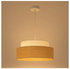 Lustră pe cablu BOHO 1xE27/60W/230V alb/bej