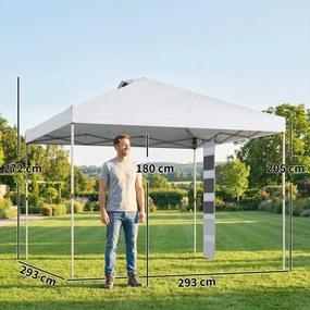 Outsunny Pavilion 3x3 m Pop-Up cu Buzunare, UPF 50+, cu Saci de Nisip și Geantă cu Roți | Aosom Romania