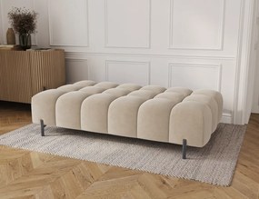 Taburet Tapitat cu Picioare Ferivo, 140x70x40 cm, beige velvet – Aura 18