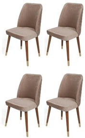 Set de scaune de sufragerie Hugo Beige și Walnut,4 buc.