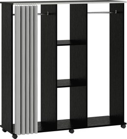 HOMCOM Dulap-penderie mobilier de depozitare mobil cu 6 roți 120L x 40l x 128H cm Negru | Aosom Romania