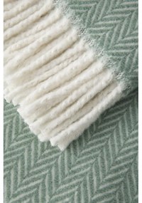 Pled din amestec de bumbac Euromant Skyline, 140 x 180 cm, verde deschis