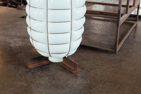 Lustră pe cablu SIRU LANTERNA 1xE27/60W/230V d. 32 cm negru/alb sticlă venețiană