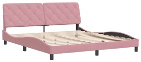 3207940 vidaXL Cadru de pat cu tăblie, roz, 180x200 cm, catifea