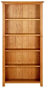 Biblioteca cu 5 rafturi, 70x22x140 cm, lemn masiv de stejar 1, 70 x 22 x 140 cm