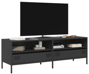 851334 vidaXL Dulap TV, negru, 135x39x43,5 cm, oțel laminat la rece