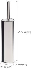 Perie de WC argintie din oțel inoxidabil Flex – Joseph Joseph