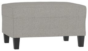 Canapea cu 3 locuri si taburet, gri deschis, 210 cm, textil