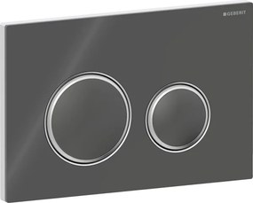 Clapeta de actionare rezervor wc ardezie neagra si crom lucios, Geberit Sigma50 Ardezie mustang