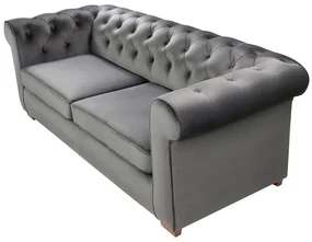 Canapea extensibila Oxford Chesterfield, 88x216x75 cm, 3 locuri, Antracit