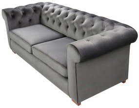Canapea extensibila Oxford Chesterfield, 88x216x75 cm, 3 locuri, Antracit