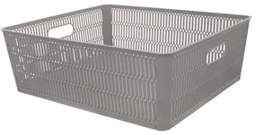 Coș de plastic stivuibil Orion NESTA, 38 x 33 x12,7 cm, gri, L