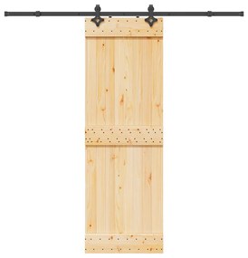 vidaXL Ușă glisantă cu set de feronerie 70x210 cm, lemn masiv de pin