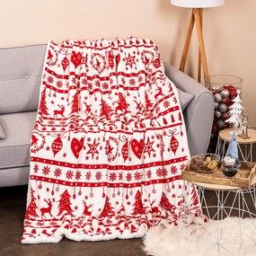 Pătură de Crăciun imitație de blăniță 4Home White Christmas, 150 x 200 cm