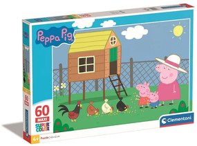 Purcelușa Peppa Chicken Coop Puzzle maxi Clementoni de 60 de piese