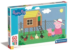 Purcelușa Peppa Chicken Coop Puzzle maxi Clementoni de 60 de piese