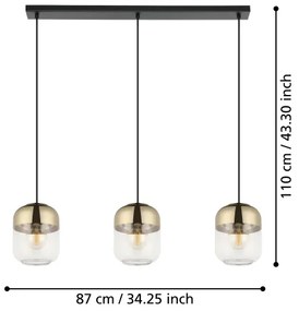 Lustră pe cablu MARYVILLA 3xE27/40W/230V Eglo 900551