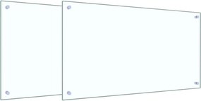 vidaXL Panou de bucătărie 2 pcs Transparent 90 x 50 cm