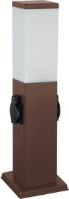 Brilagi - Lampă de exterior cu 2 prize SCHUKO, 1xE27/15W/230V, 40 cm, IP44, maro