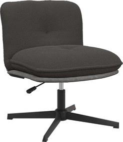 vidaXL Scaun de birou pivotant, țesătură gri închis ondulată ca lână