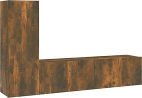 vidaXL Set dulapuri TV, 3 piese, stejar fumuriu, lemn prelucrat