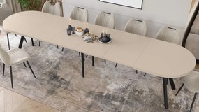 Mazzoni Masă ovală extensibilă EXPANSO Cașmir / picioare negre