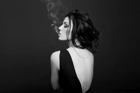 Tablou Canvas - Femeie sexy cu rochie neagra