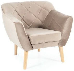Fotoliu Karo 1 velvet bej inchis/fag Blu40